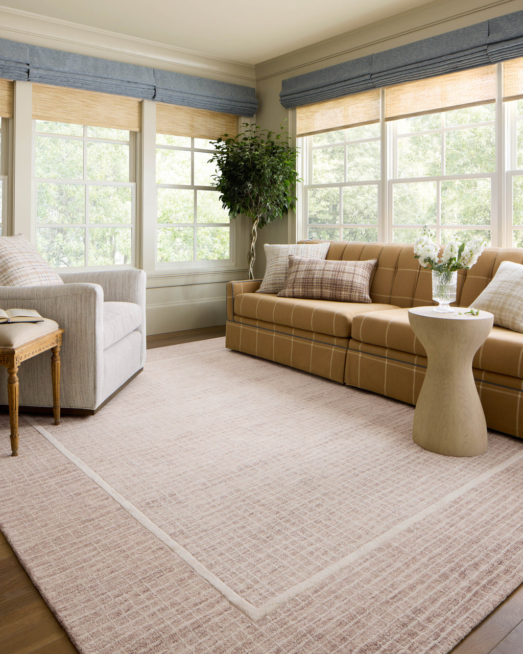 Chris Loves Julia x Loloi Briggs Blush / Ivory 2'-0" x 5'-0" Accent Rug Red Accent Hand-Tufted Wool