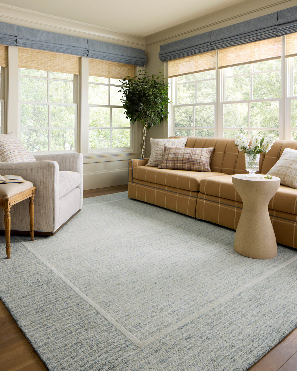 Chris Loves Julia x Loloi Briggs Mist / Ivory 2'-0" x 5'-0" Accent Rug Beige Accent Hand-Tufted Wool