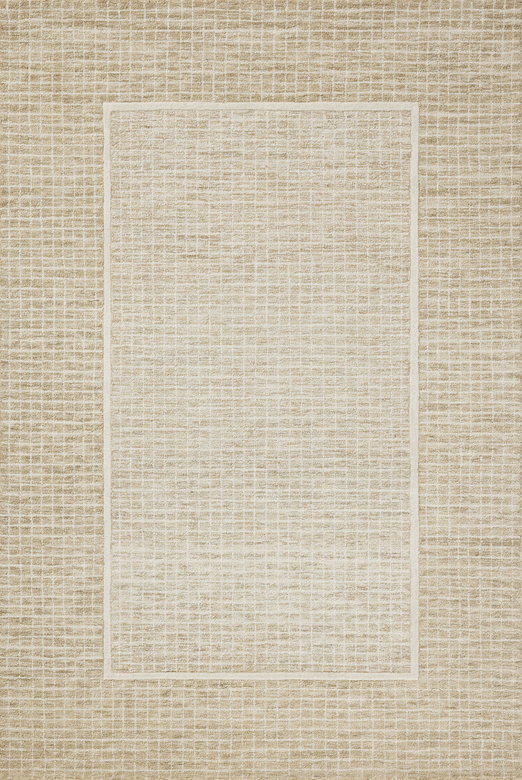 Chris Loves Julia x Loloi Briggs Wheat / Ivory 2'-0" x 5'-0" Accent Rug Beige Accent Hand-Tufted Wool