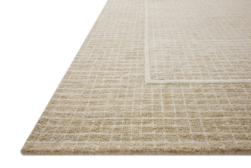 Chris Loves Julia x Loloi Briggs Wheat / Ivory 2'-0" x 5'-0" Accent Rug Beige Accent Hand-Tufted Wool