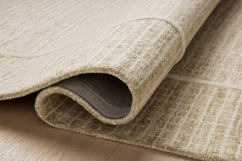 Chris Loves Julia x Loloi Briggs Wheat / Ivory 2'-0" x 5'-0" Accent Rug Beige Accent Hand-Tufted Wool