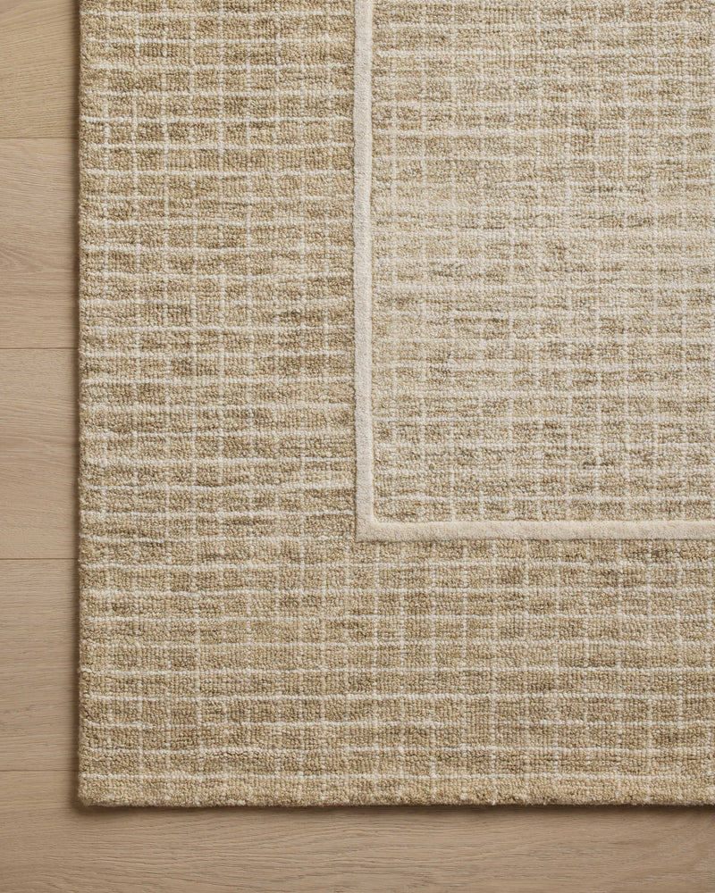 Chris Loves Julia x Loloi Briggs Wheat / Ivory 2'-0" x 5'-0" Accent Rug Beige Accent Hand-Tufted Wool