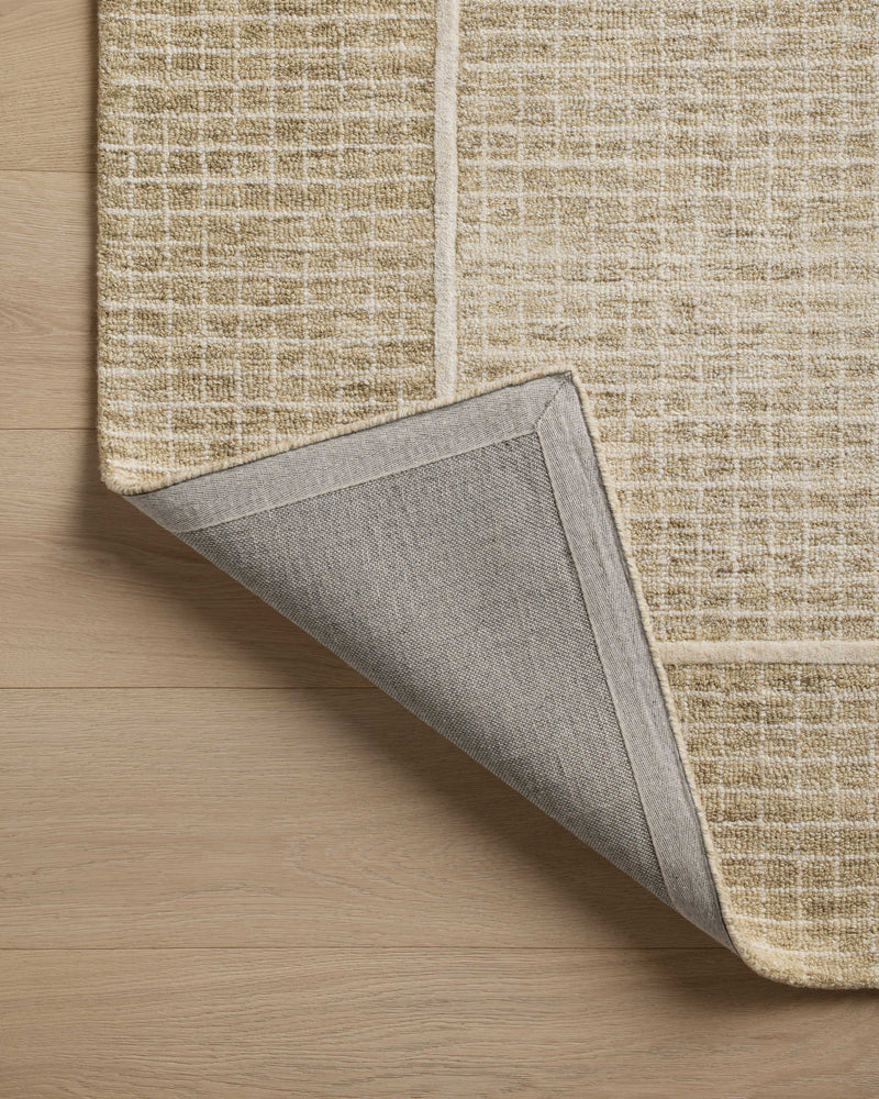 Chris Loves Julia x Loloi Briggs Wheat / Ivory 2'-0" x 5'-0" Accent Rug Beige Accent Hand-Tufted Wool