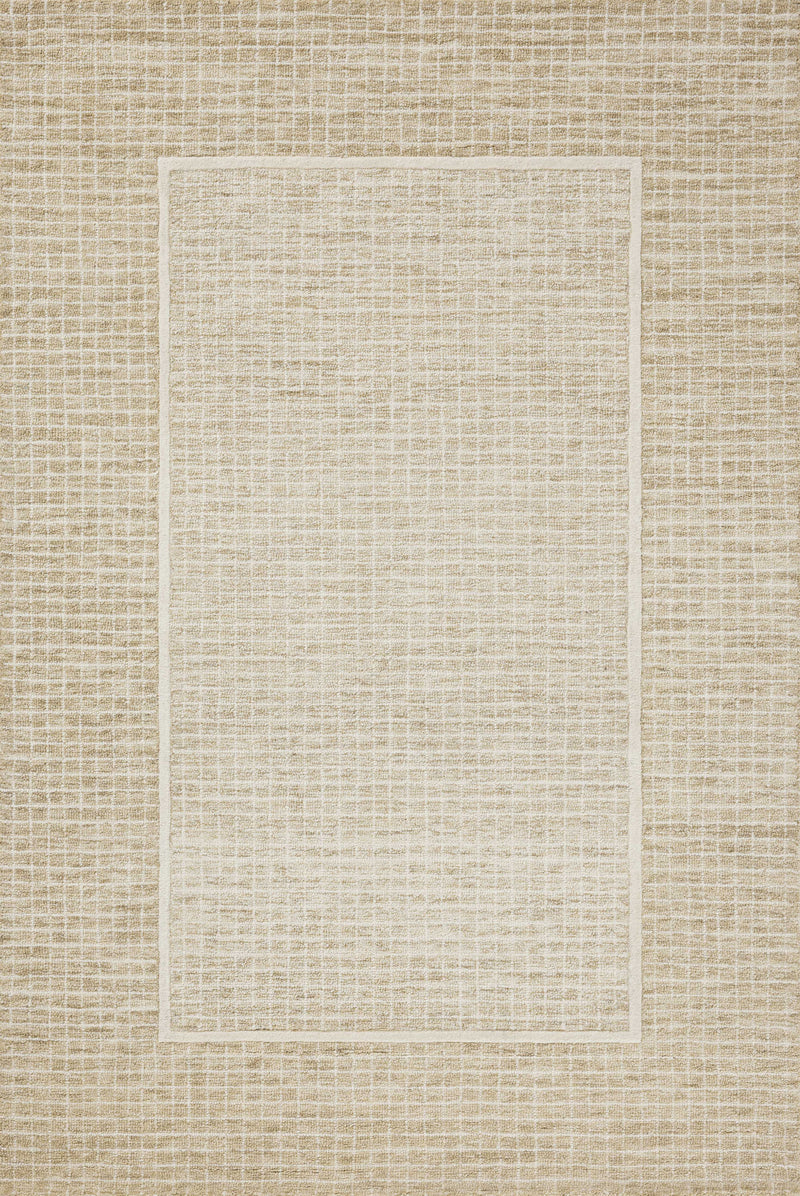Chris Loves Julia x Loloi Briggs Wheat / Ivory 2'-0" x 5'-0" Accent Rug Beige Accent Hand-Tufted Wool