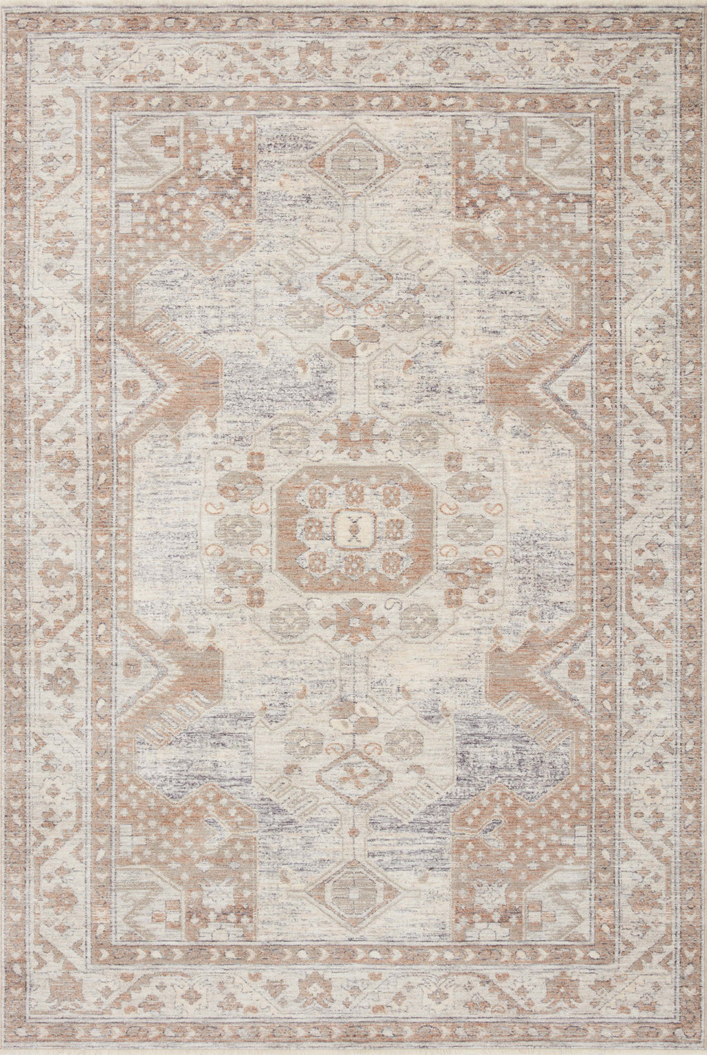 Magnolia Home by Joanna Gaines x Loloi Carlisle Collection Rug in Ivory / Taupe White sample Power-Loomed Polyester/Viscose