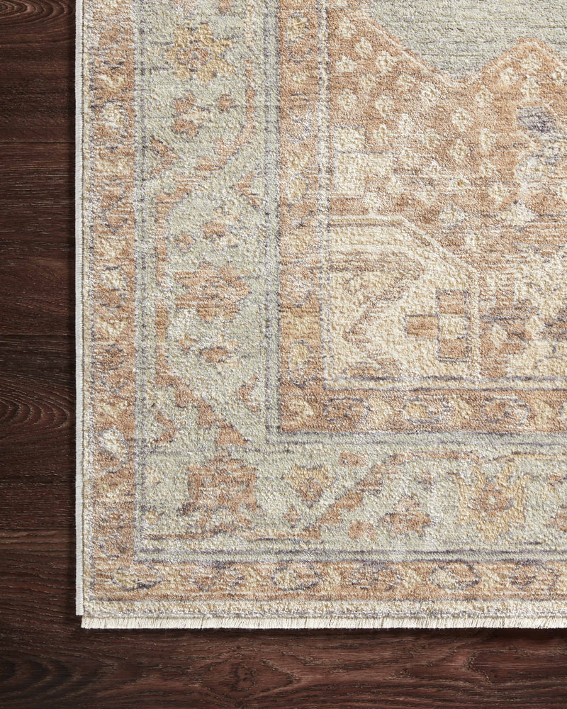 Magnolia Home by Joanna Gaines x Loloi Carlisle Collection Rug in Seafoam / Taupe Green sample Power-Loomed Polyester/Viscose