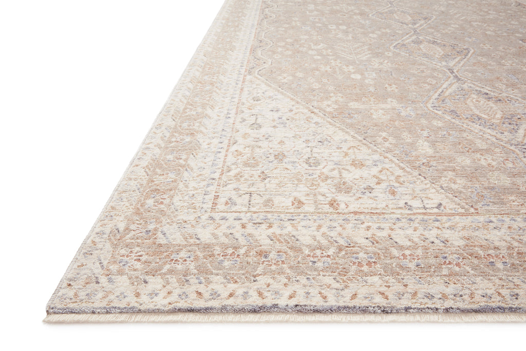 Magnolia Home by Joanna Gaines x Loloi Carlisle Collection Rug in Taupe / Ivory Brown sample Power-Loomed Polyester/Viscose