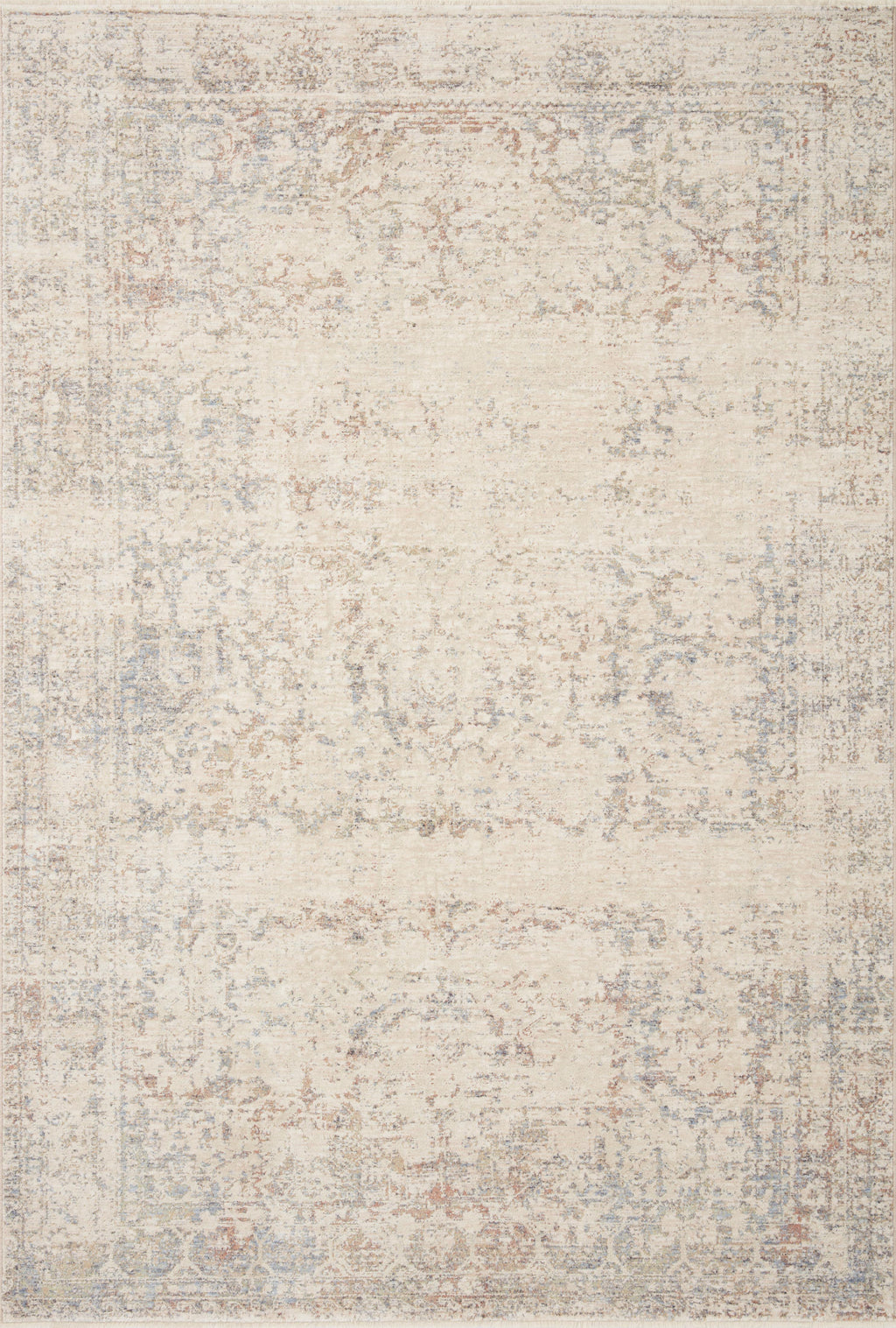 Magnolia Home by Joanna Gaines x Loloi Carlisle Collection Rug in Ivory / Multi Ivory sample Power-Loomed Polyester/Viscose