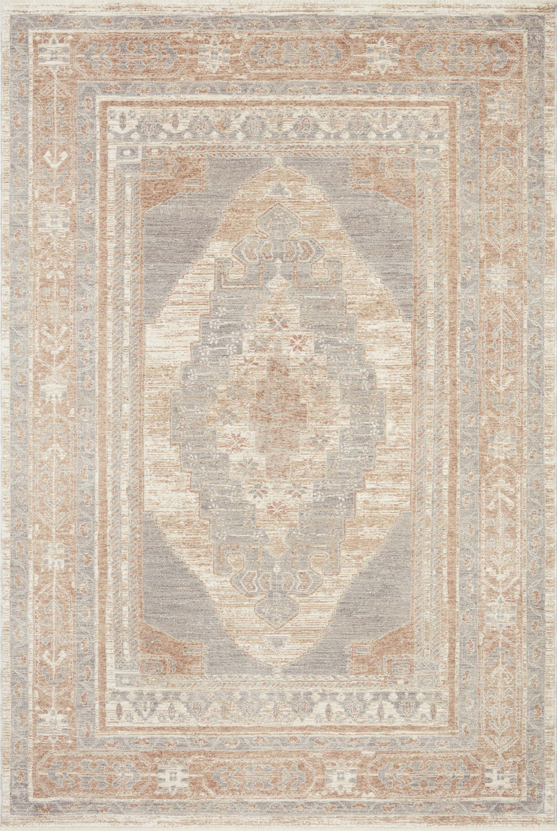 Magnolia Home by Joanna Gaines x Loloi Carlisle Collection Rug in Slate / Taupe Gray sample Power-Loomed Polyester/Viscose