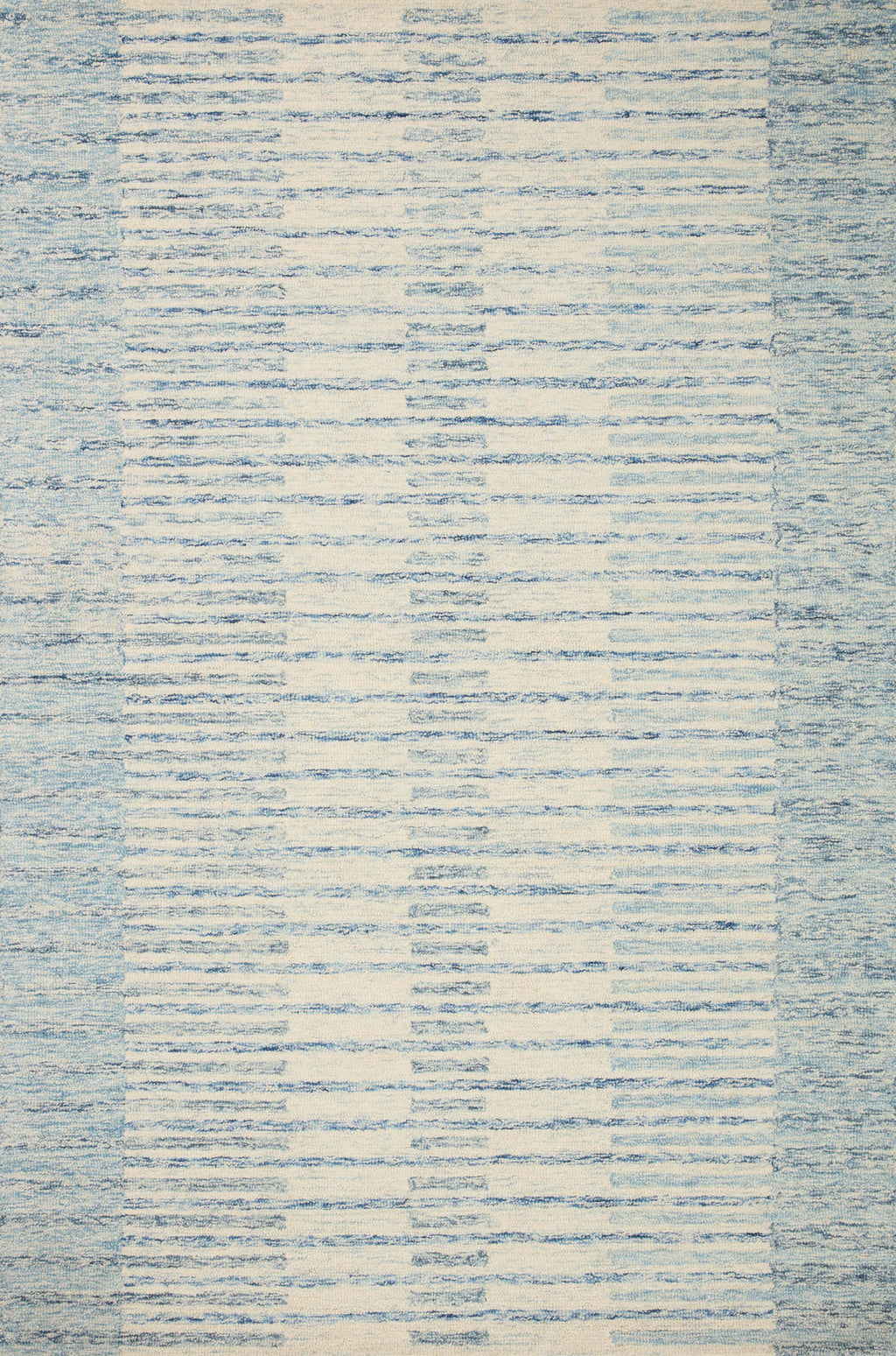 Chris Loves Julia x LoloiChris Ivory / Denim 2'-0" x 5'-0" Accent Rug Ivory Accent Hand-Tufted Wool