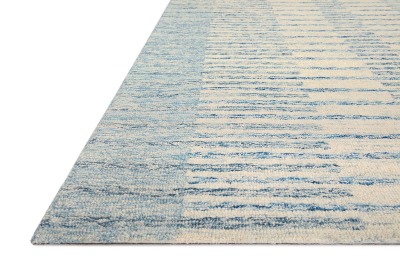 Chris Loves Julia x LoloiChris Ivory / Denim 2'-0" x 5'-0" Accent Rug Ivory Accent Hand-Tufted Wool