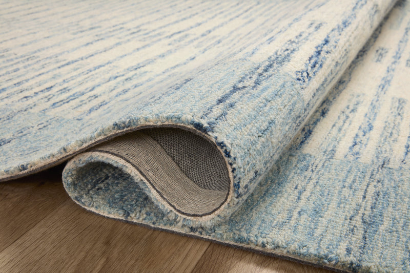 Chris Loves Julia x LoloiChris Ivory / Denim 2'-0" x 5'-0" Accent Rug Ivory Accent Hand-Tufted Wool