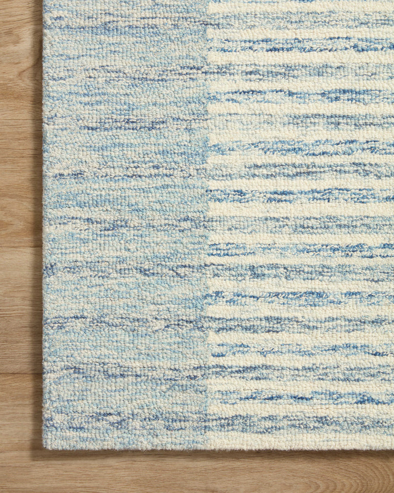 Chris Loves Julia x LoloiChris Ivory / Denim 2'-0" x 5'-0" Accent Rug Ivory Accent Hand-Tufted Wool