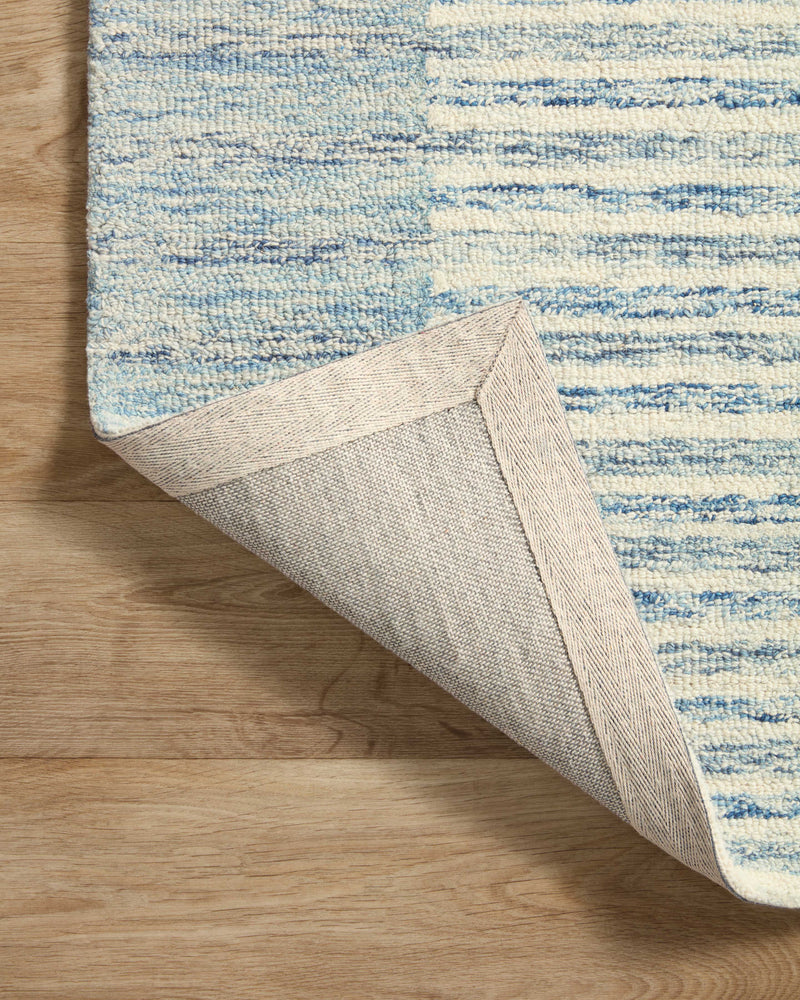 Chris Loves Julia x LoloiChris Ivory / Denim 2'-0" x 5'-0" Accent Rug Ivory Accent Hand-Tufted Wool