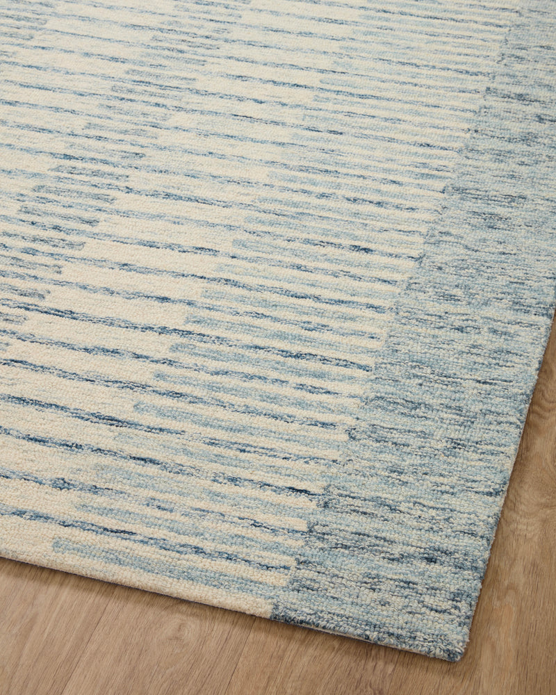 Chris Loves Julia x LoloiChris Ivory / Denim 2'-0" x 5'-0" Accent Rug Ivory Accent Hand-Tufted Wool
