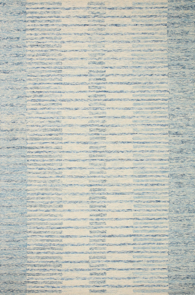 Chris Loves Julia x LoloiChris Ivory / Denim 2'-0" x 5'-0" Accent Rug Ivory Accent Hand-Tufted Wool