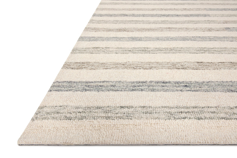 Chris Loves Julia x LoloiChris Ivory / Slate 2'-0" x 5'-0" Accent Rug Ivory Accent Hand-Tufted Wool