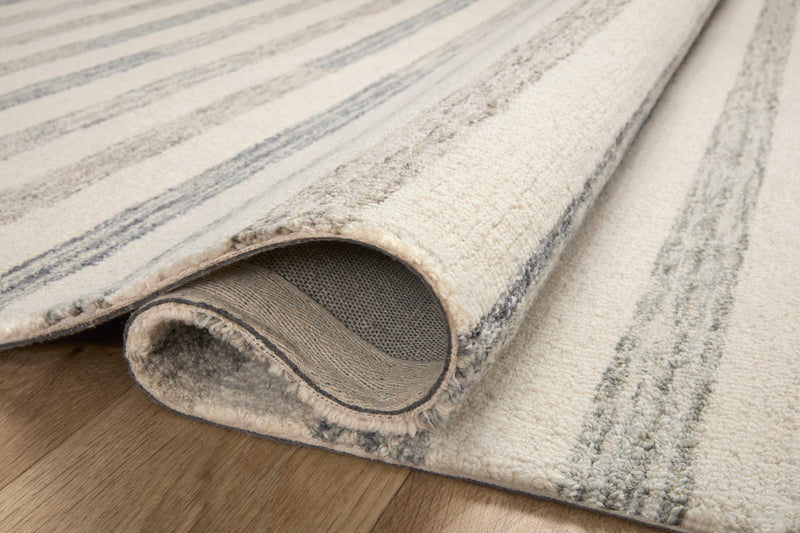 Chris Loves Julia x LoloiChris Ivory / Slate 2'-0" x 5'-0" Accent Rug Ivory Accent Hand-Tufted Wool