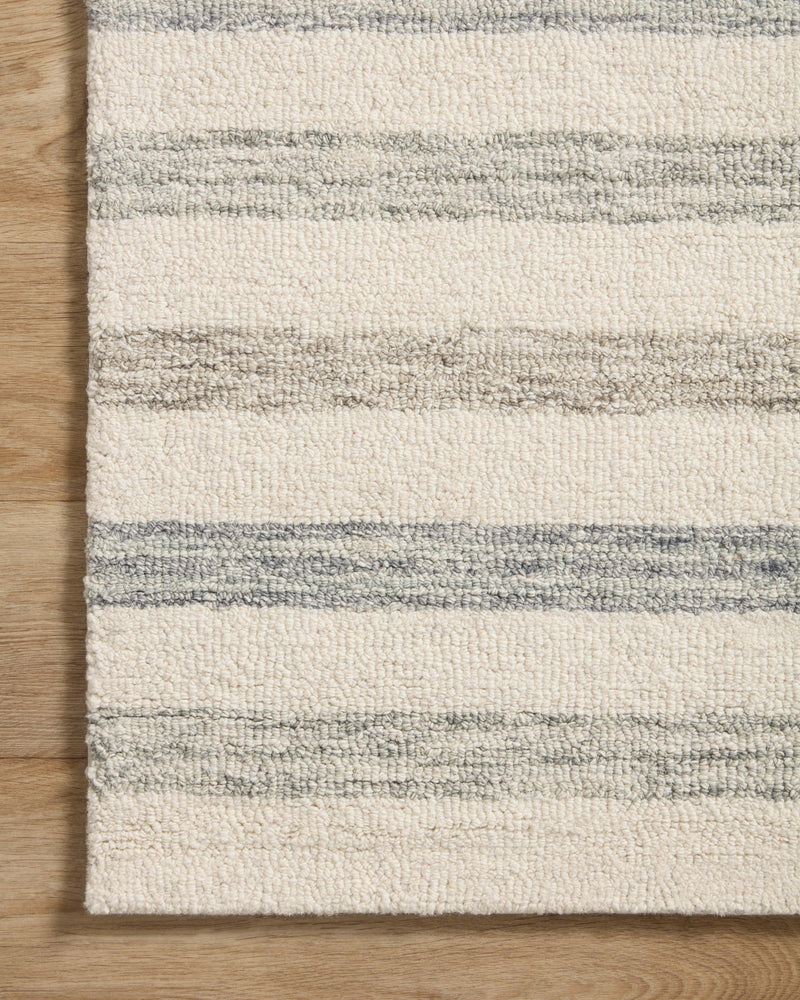 Chris Loves Julia x LoloiChris Ivory / Slate 2'-0" x 5'-0" Accent Rug Ivory Accent Hand-Tufted Wool