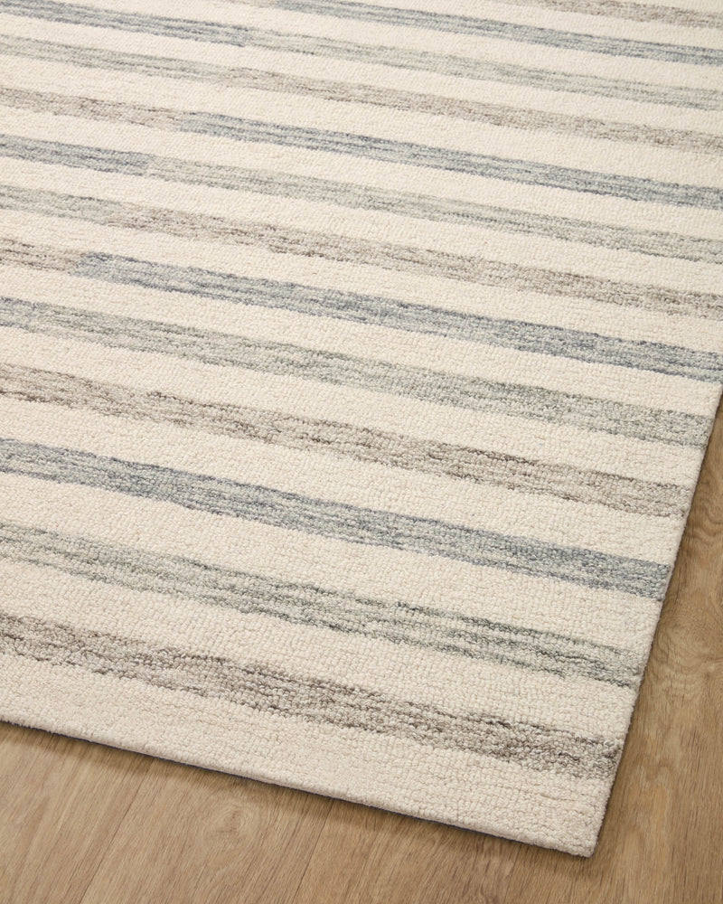 Chris Loves Julia x LoloiChris Ivory / Slate 2'-0" x 5'-0" Accent Rug Ivory Accent Hand-Tufted Wool