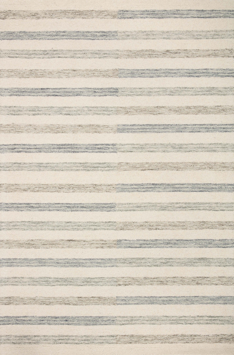 Chris Loves Julia x LoloiChris Ivory / Slate 2'-0" x 5'-0" Accent Rug Ivory Accent Hand-Tufted Wool