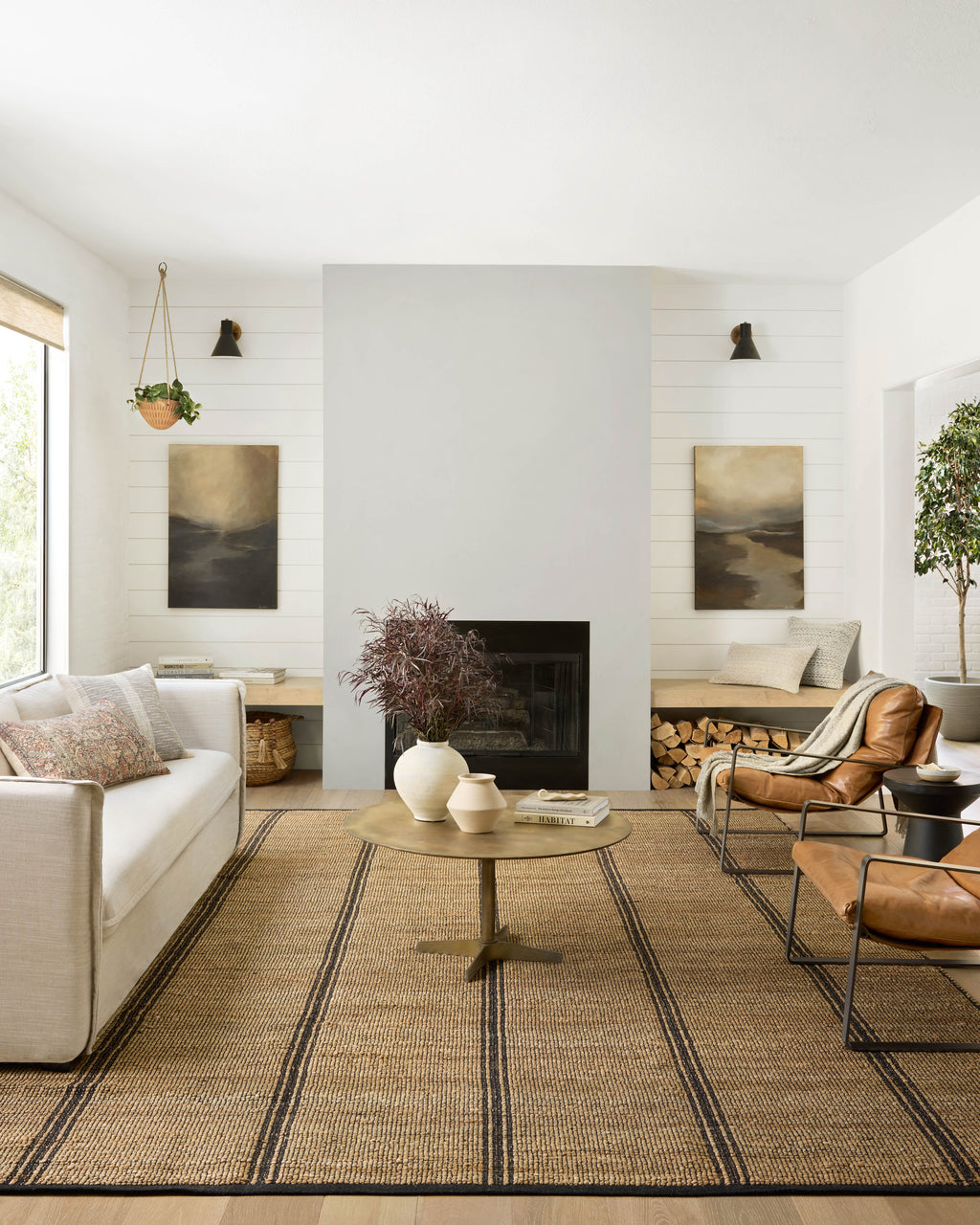 Angela Rose x Loloi Colton Natural / Black 2'-0" x 3'-0" Accent Rug Beige Accent Hand-Woven Jute/Cotton