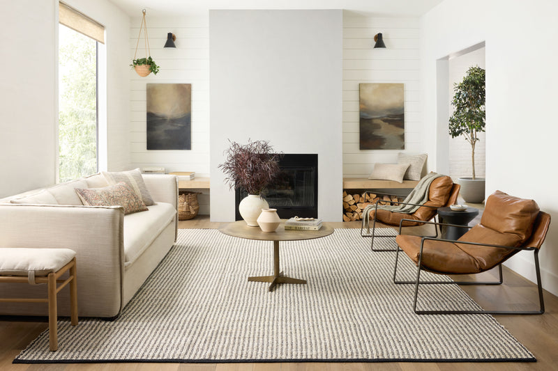 Angela Rose x Loloi Colton Ivory / Black 2'-0" x 3'-0" Accent Rug Ivory Accent Hand-Woven Jute/Cotton