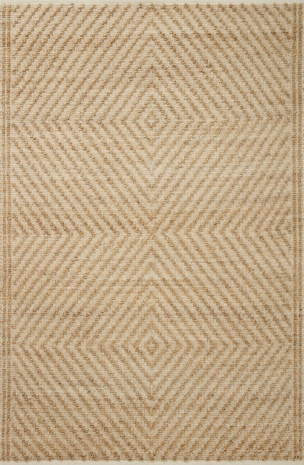 Angela Rose x Loloi Colton Natural / Ivory 2'-0" x 3'-0" Accent Rug Beige Accent Hand-Woven Jute/Cotton