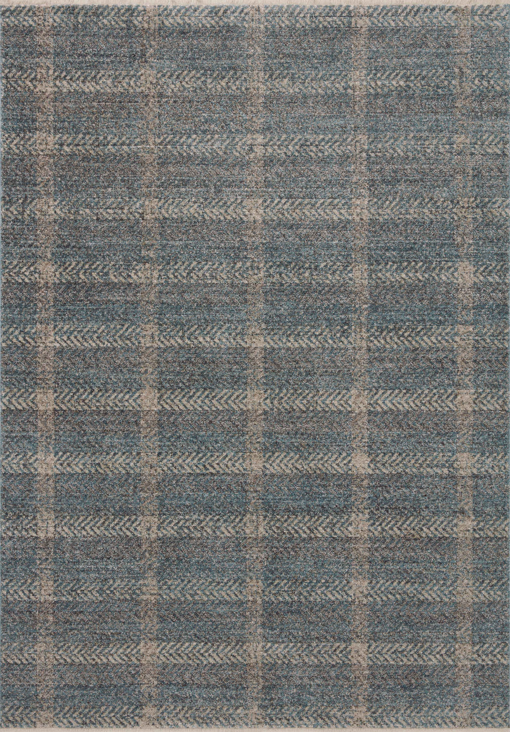Angela Rose x Loloi Ember Blue / Beige 2'-3" x 3'-10" Accent Rug Blue Accent Power-Loomed Polyester