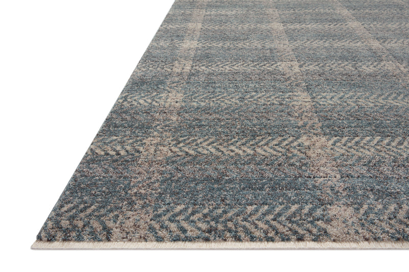 Angela Rose x Loloi Ember Blue / Beige 2'-3" x 3'-10" Accent Rug Blue Accent Power-Loomed Polyester