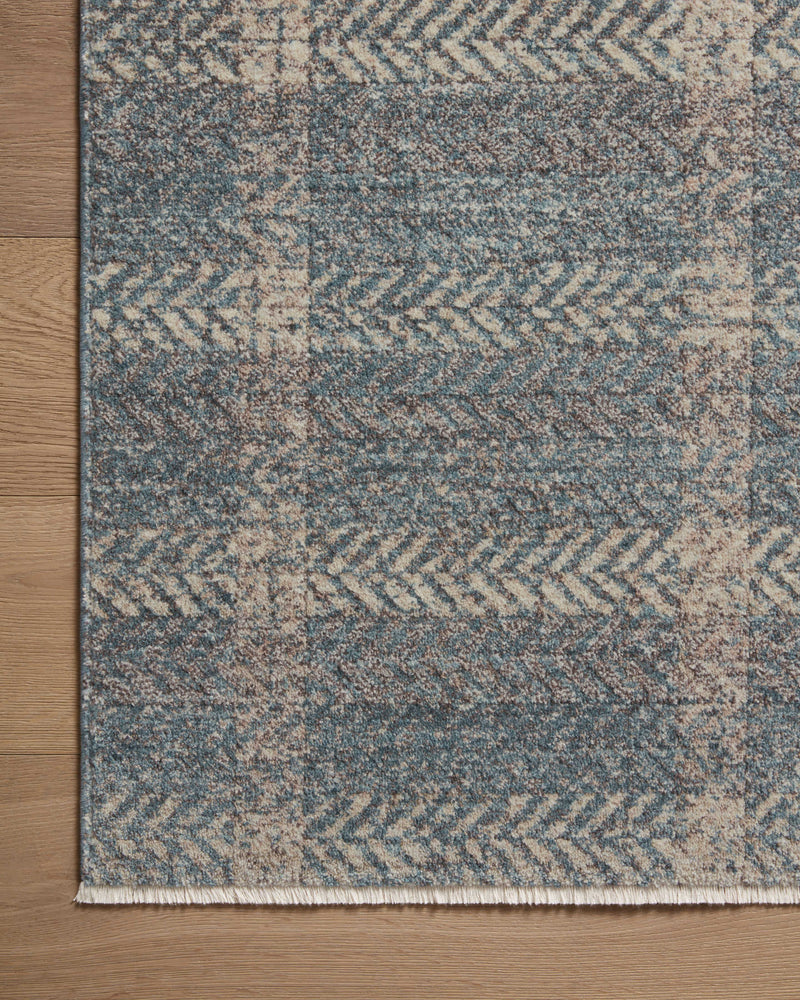 Angela Rose x Loloi Ember Blue / Beige 2'-3" x 3'-10" Accent Rug Blue Accent Power-Loomed Polyester