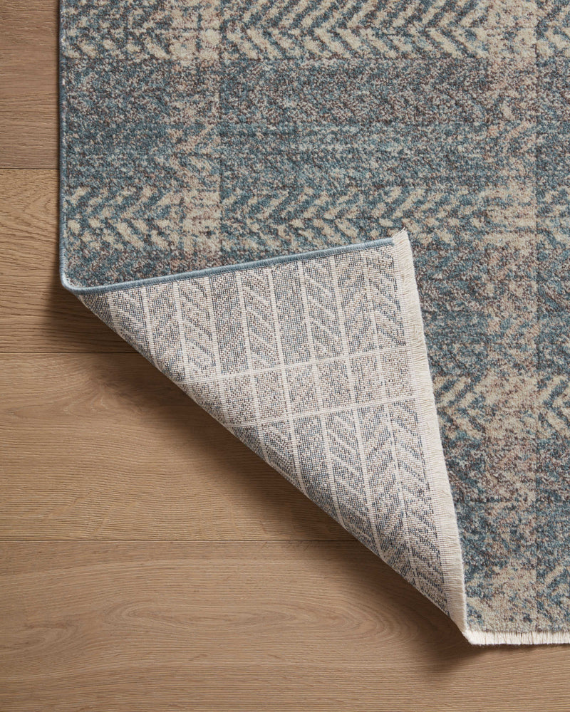Angela Rose x Loloi Ember Blue / Beige 2'-3" x 3'-10" Accent Rug Blue Accent Power-Loomed Polyester