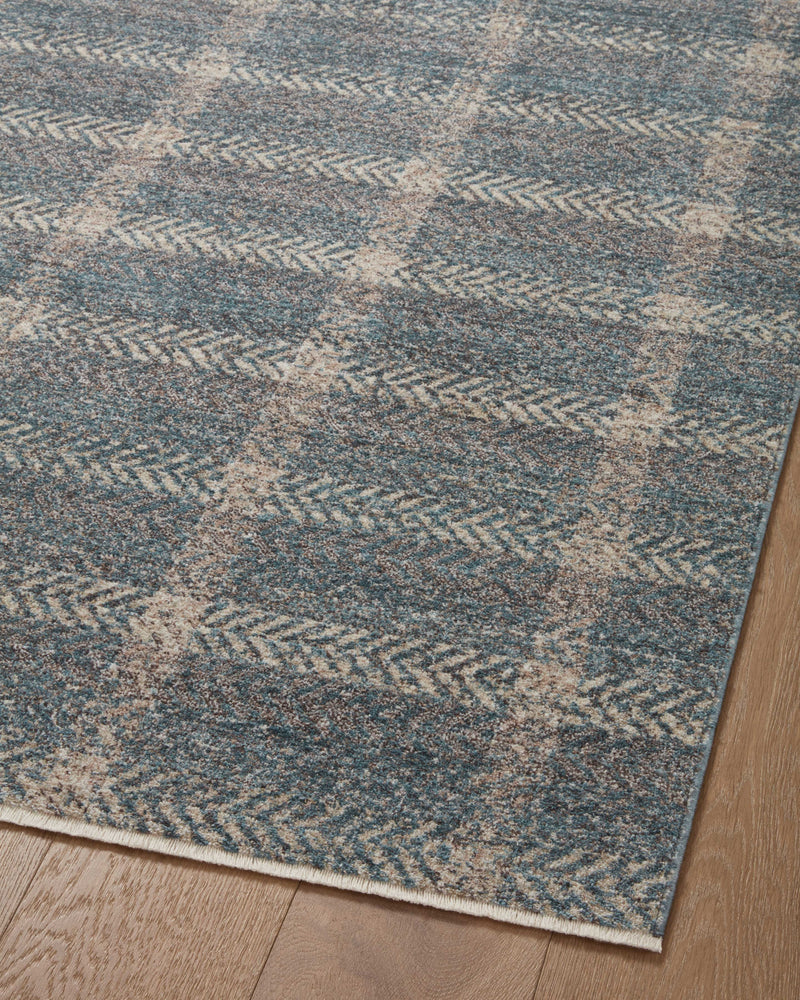 Angela Rose x Loloi Ember Blue / Beige 2'-3" x 3'-10" Accent Rug Blue Accent Power-Loomed Polyester