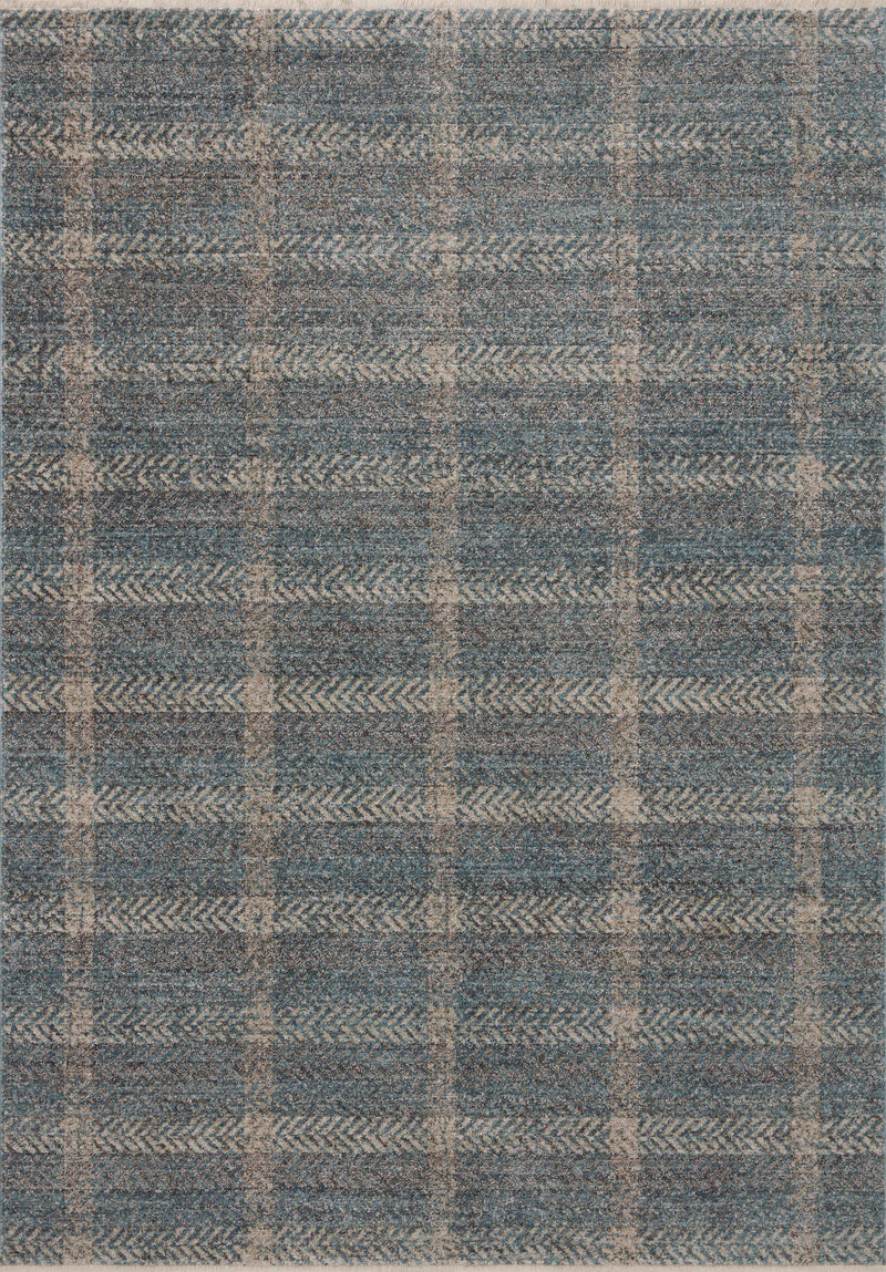 Angela Rose x Loloi Ember Blue / Beige 2'-3" x 3'-10" Accent Rug Blue Accent Power-Loomed Polyester