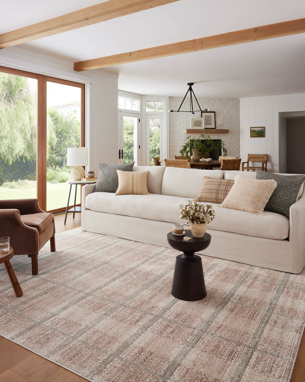 Angela Rose x Loloi Ember Clay / Mist 2'-3" x 3'-10" Accent Rug Yellow Accent Power-Loomed Polyester