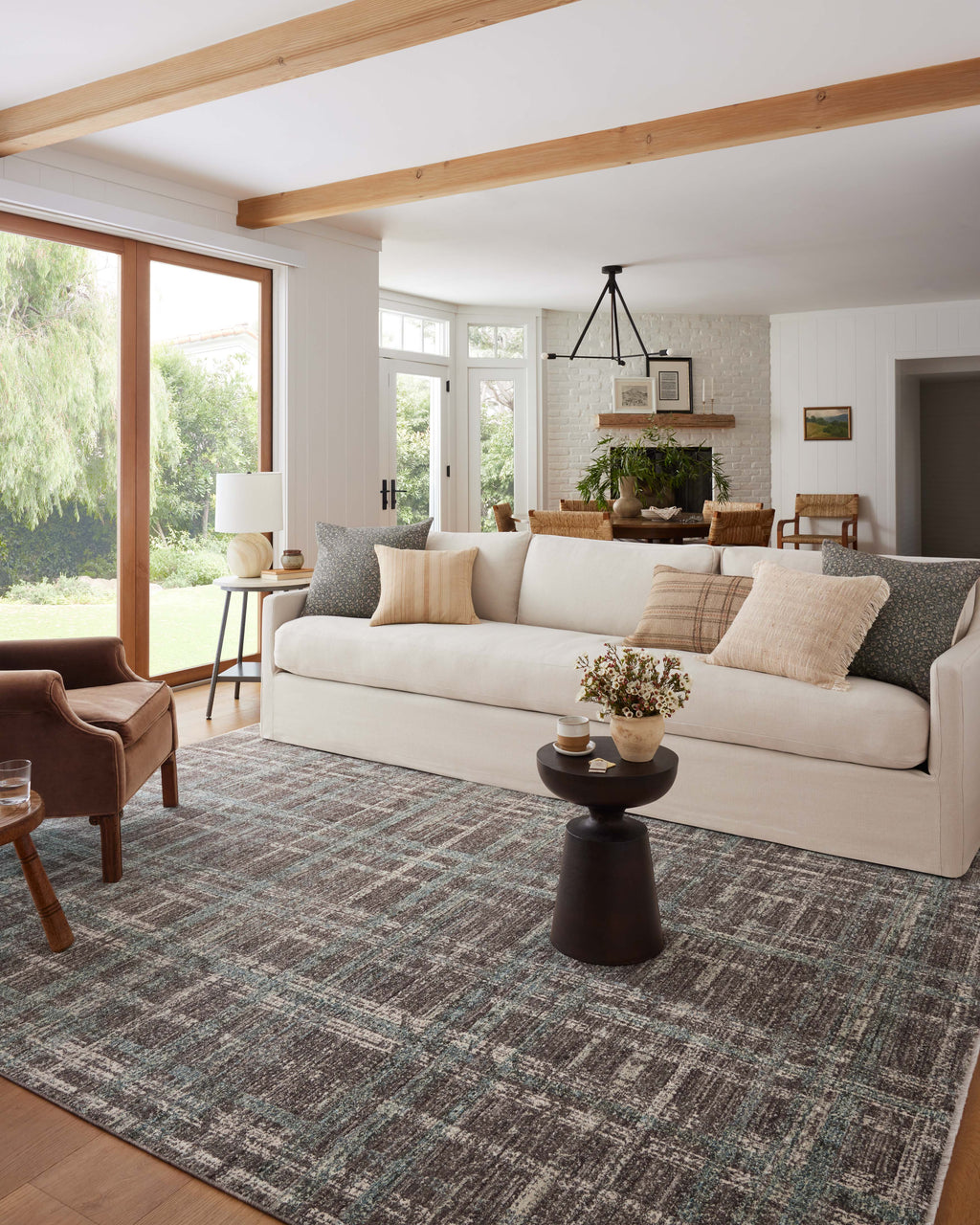 Angela Rose x Loloi Ember Espresso / Multi 2'-3" x 3'-10" Accent Rug Brown Accent Power-Loomed Polyester