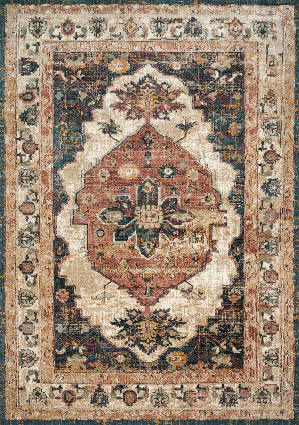 Evie Collection Rug in IVORY / SPICE