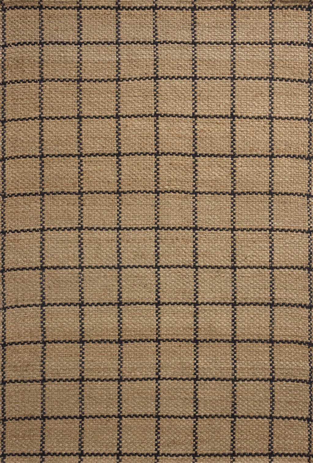 Chris Loves Julia x Loloi Fletcher Natural / Black 2'-3" x 3'-9" Runner Rug Beige Accent Hand-Woven Jute