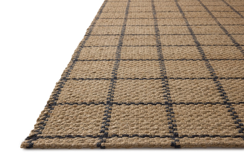 Chris Loves Julia x Loloi Fletcher Natural / Black 2'-3" x 3'-9" Runner Rug Beige Accent Hand-Woven Jute