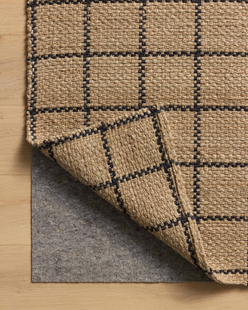 Chris Loves Julia x Loloi Fletcher Natural / Black 2'-3" x 3'-9" Runner Rug Beige Accent Hand-Woven Jute