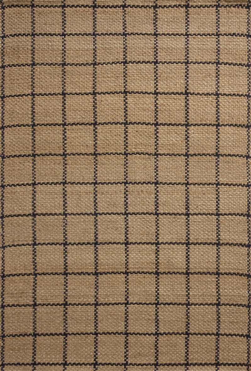 Chris Loves Julia x Loloi Fletcher Natural / Black 2'-3" x 3'-9" Runner Rug Beige Accent Hand-Woven Jute