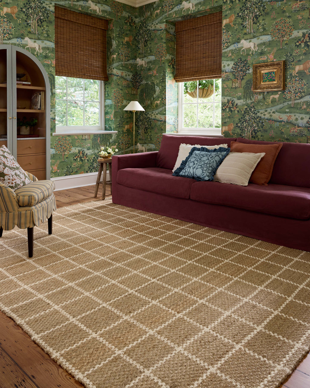Chris Loves Julia x Loloi Fletcher Natural / Ivory 2'-3" x 3'-9" Runner Rug Beige Accent Hand-Woven Jute