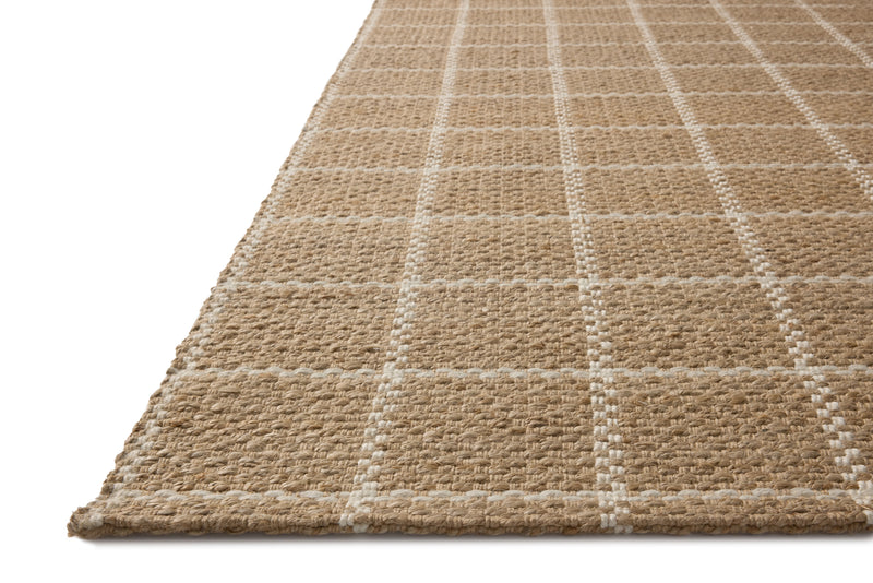 Chris Loves Julia x Loloi Fletcher Natural / Ivory 2'-3" x 3'-9" Runner Rug Beige Accent Hand-Woven Jute