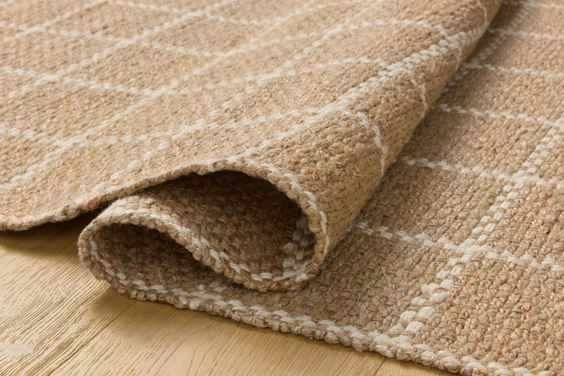 Chris Loves Julia x Loloi Fletcher Natural / Ivory 2'-3" x 3'-9" Runner Rug Beige Accent Hand-Woven Jute