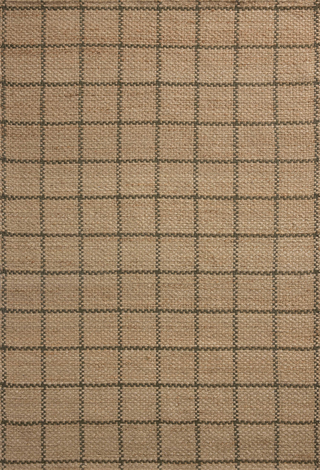 Chris Loves Julia x Loloi Fletcher Natural / Olive 2'-3" x 3'-9" Runner Rug Beige Accent Hand-Woven Jute