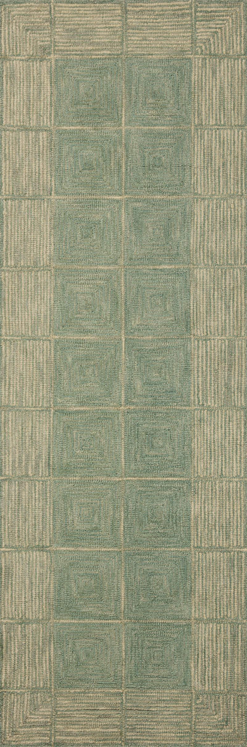 Chris Loves Julia x LoloiFrancis Green / Natural 2'-0" x 5'-0" Accent Rug Green Accent Hand-Hooked Wool