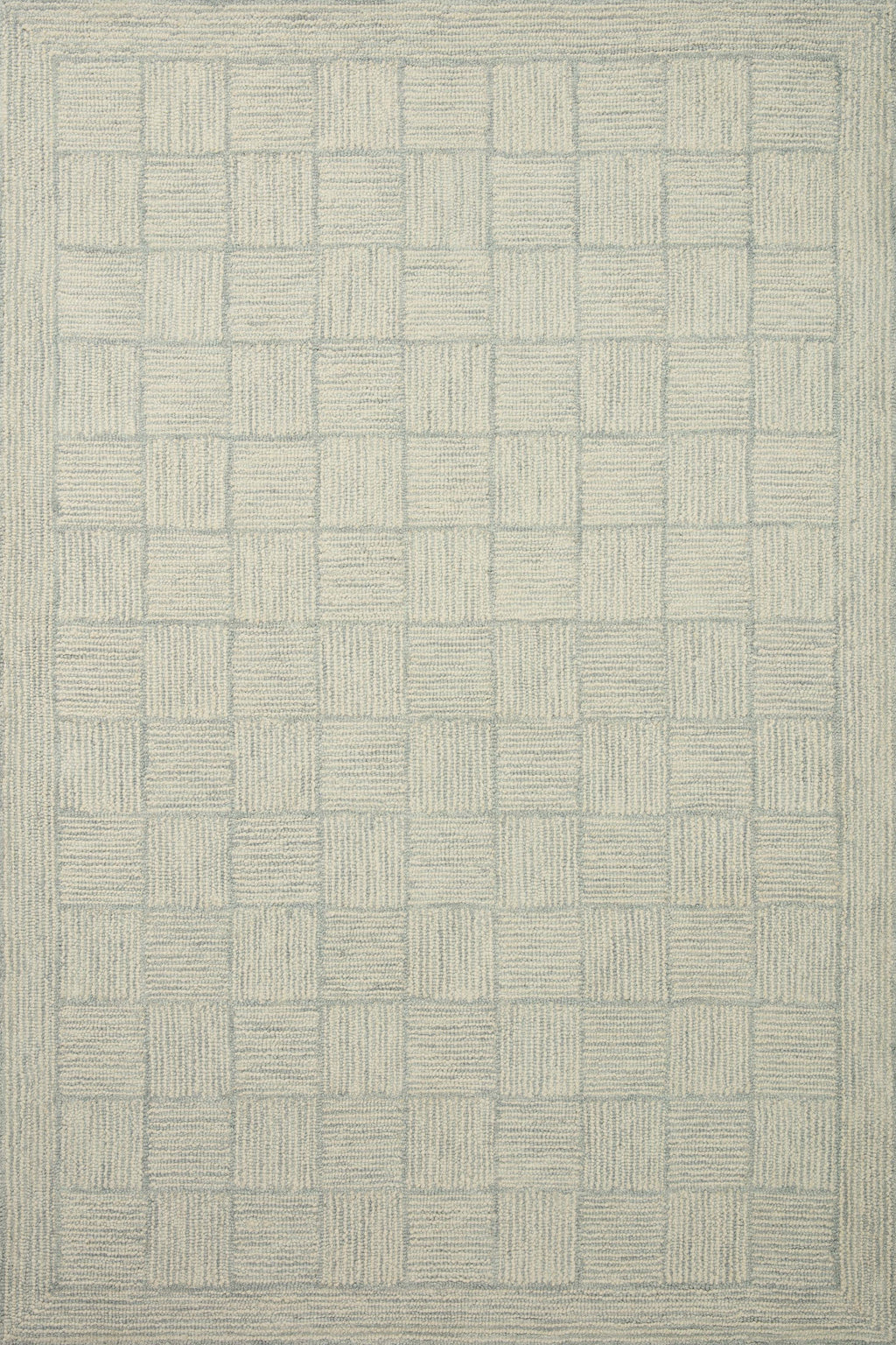 Chris Loves Julia x LoloiFrancis Silver / Sky 2'-0" x 5'-0" Accent Rug Gray Accent Hand-Hooked Wool