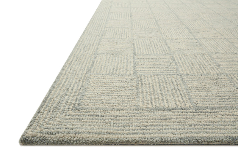Chris Loves Julia x LoloiFrancis Silver / Sky 2'-0" x 5'-0" Accent Rug Gray Accent Hand-Hooked Wool