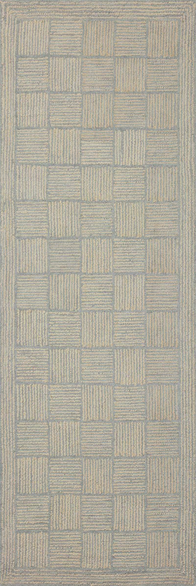 Chris Loves Julia x LoloiFrancis Silver / Sky 2'-0" x 5'-0" Accent Rug Gray Accent Hand-Hooked Wool
