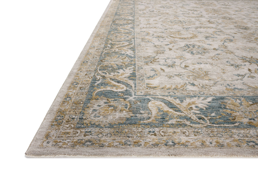 Loloi Gaia Natural / Ocean 2'-0" x 3'-0" Accent Rug Beige Accent Power-Loomed Polyester